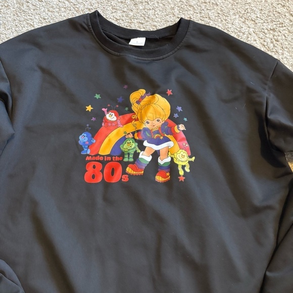 Rainbow Brite Black Made in the 80s Sweatshirt Large - Picture 2 of 5
